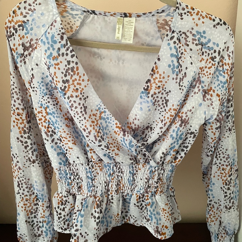 Japna Women's Multicolor Printed Wrap Blouse